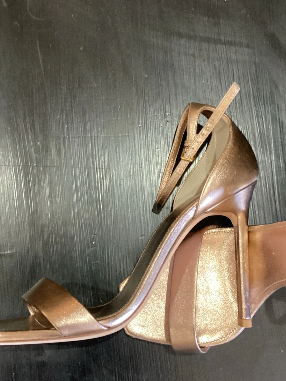 Saint Laurent Bronze Metallic Strappy Heels - Picture 5 of 6